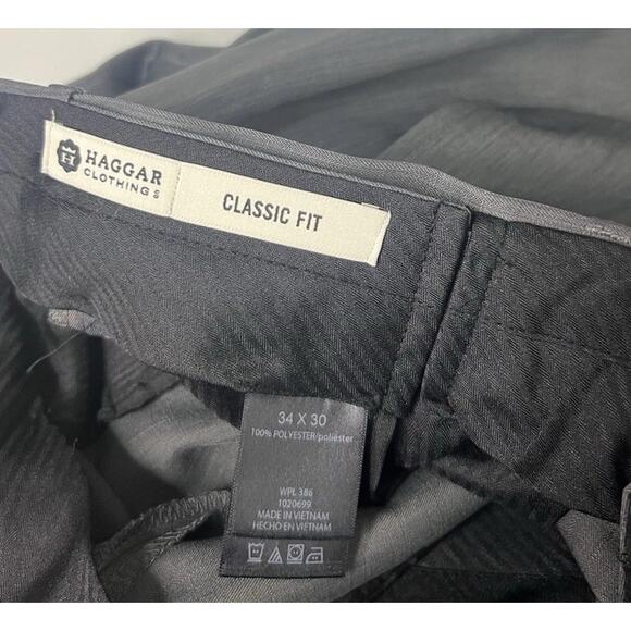 Haggar Travel Performance Flat Front Gray Men's Dress Suit Pants Size 34x30 - Picture 3 of 6